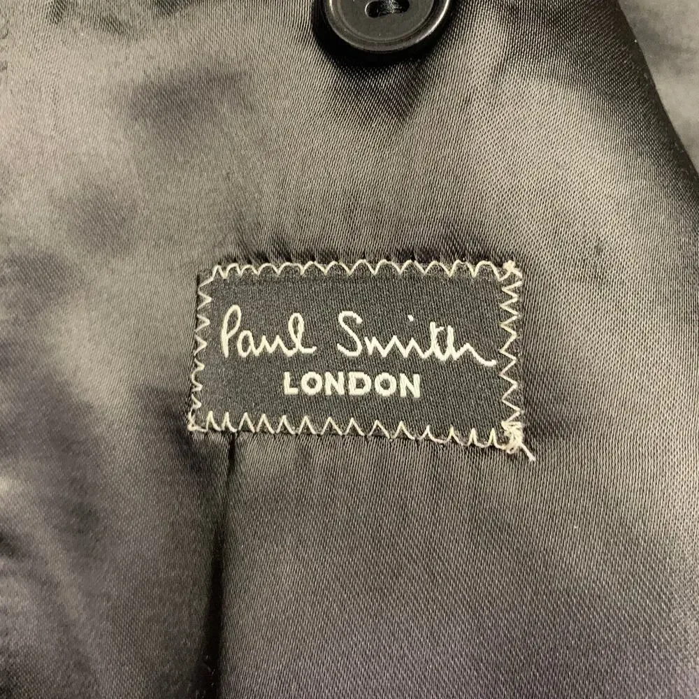 PAUL SMITH Size 38 Black Wool Mohair Tuxedo Sport Coat